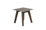Brown Walnut Wood Sintered Stone Top Square Lamp Table