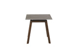 Brown Walnut Wood Sintered Stone Top Square Lamp Table
