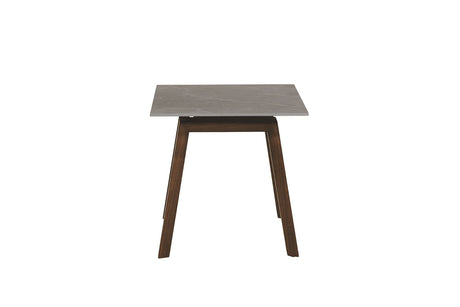 Brown Walnut Wood Sintered Stone Top Square Lamp Table