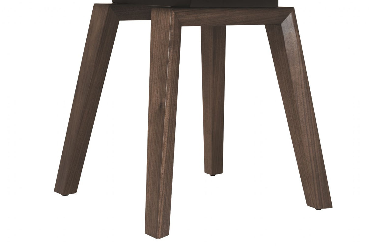 Brown Walnut Wood Sintered Stone Top Square Lamp Table