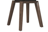 Brown Walnut Wood Sintered Stone Top Square Lamp Table
