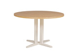 Natural Oak Top Round Dining Table Painted Base 120cm