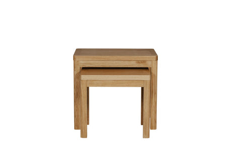 Natural Oak Nest of Tables with Round Edges