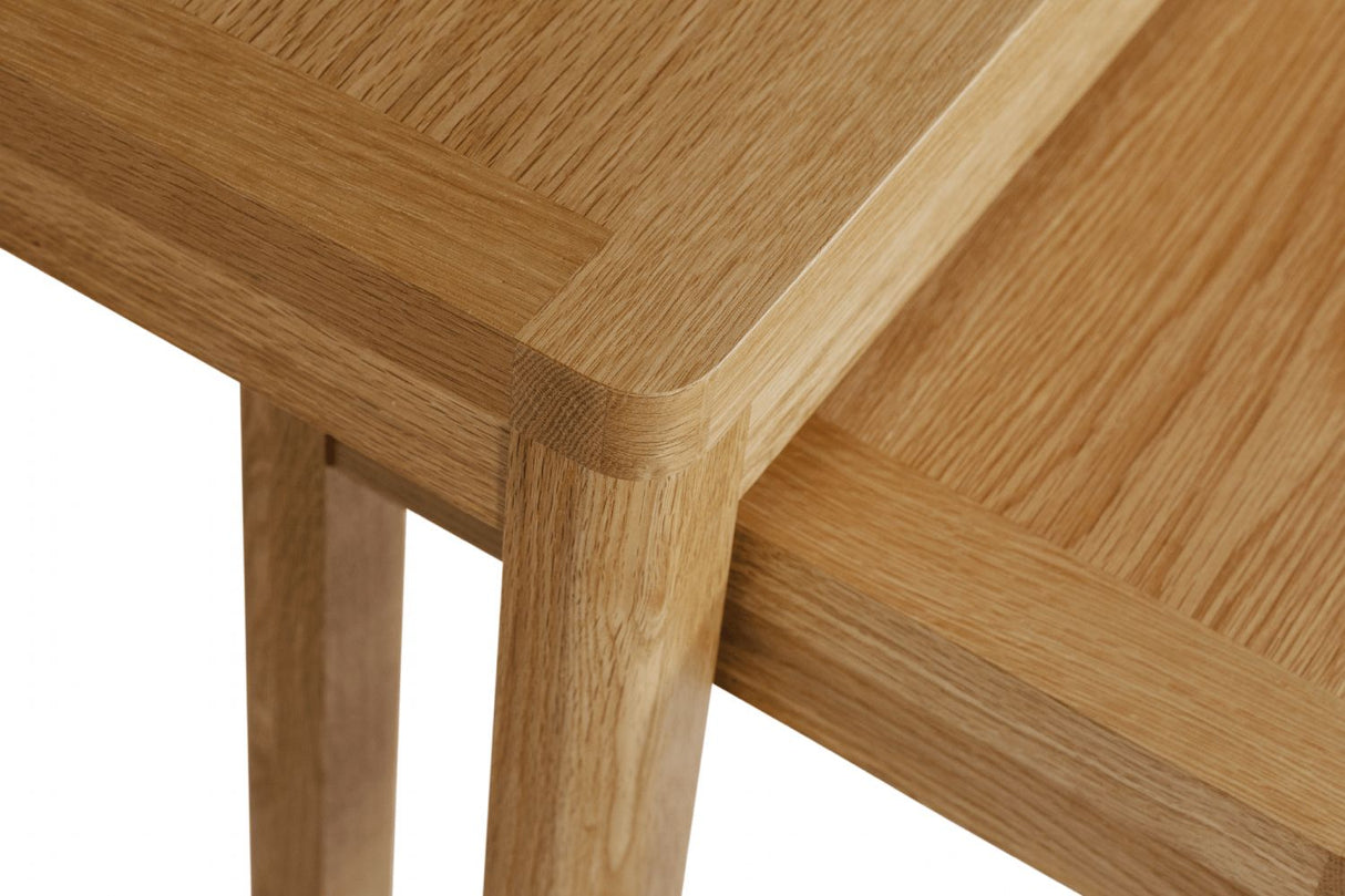 Natural Oak Nest of Tables with Round Edges