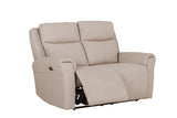 Mushroom Textured Fabric Electric Recliner 2 Seater Sofa