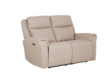 Mushroom Textured Fabric Electric Recliner 2 Seater Sofa