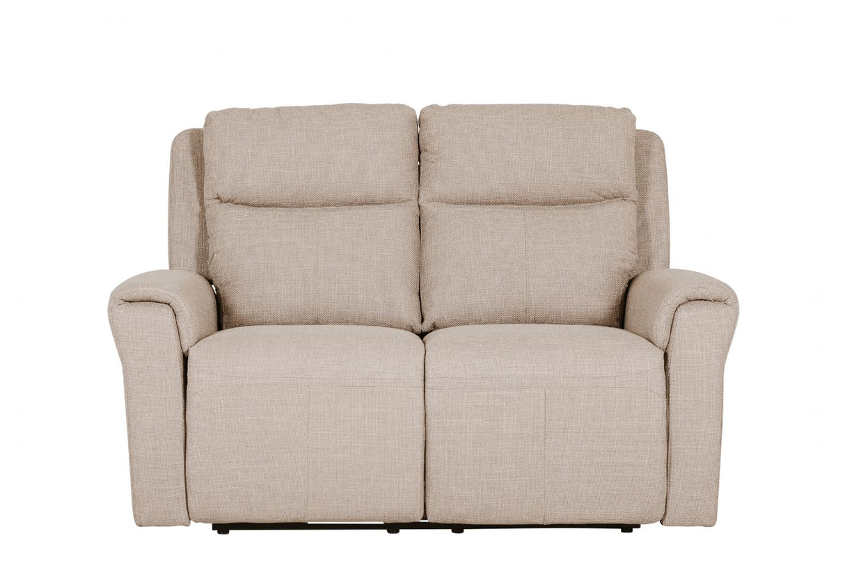 Mushroom Textured Fabric Electric Recliner 2 Seater Sofa