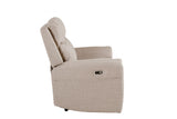 Mushroom Textured Fabric Electric Recliner 2 Seater Sofa