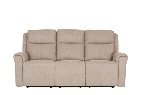 Mushroom Textured Fabric 3 Seater Electric Recliner Sofa