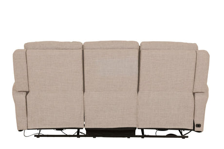 Mushroom Textured Fabric 3 Seater Electric Recliner Sofa
