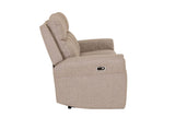 Mushroom Textured Fabric 3 Seater Electric Recliner Sofa