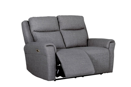 Charcoal Textured Fabric 2 Seater Electric Recliner Sofa