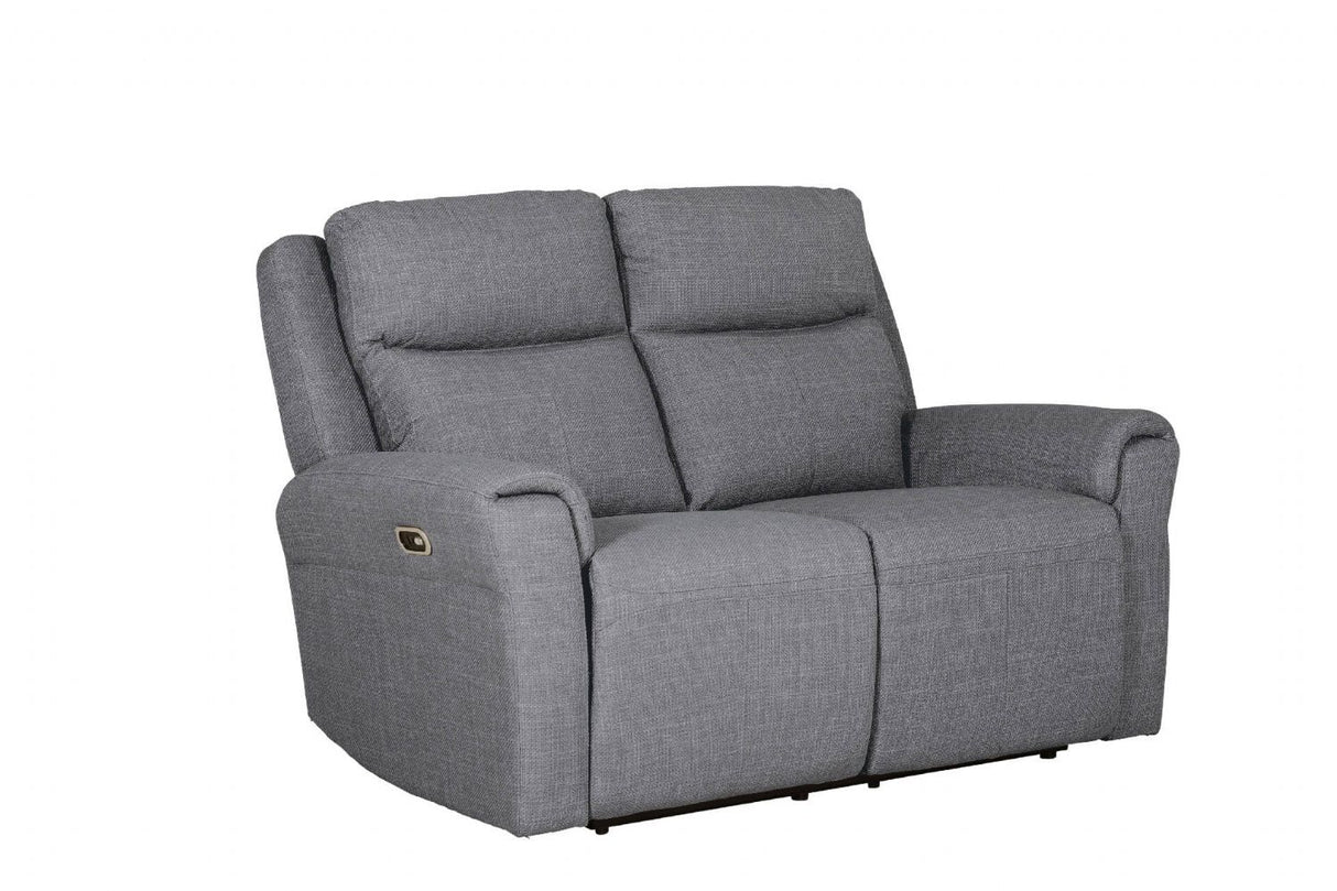Charcoal Textured Fabric 2 Seater Electric Recliner Sofa