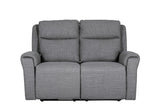 Charcoal Textured Fabric 2 Seater Electric Recliner Sofa