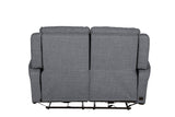 Charcoal Textured Fabric 2 Seater Electric Recliner Sofa
