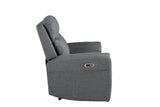 Charcoal Textured Fabric 2 Seater Electric Recliner Sofa