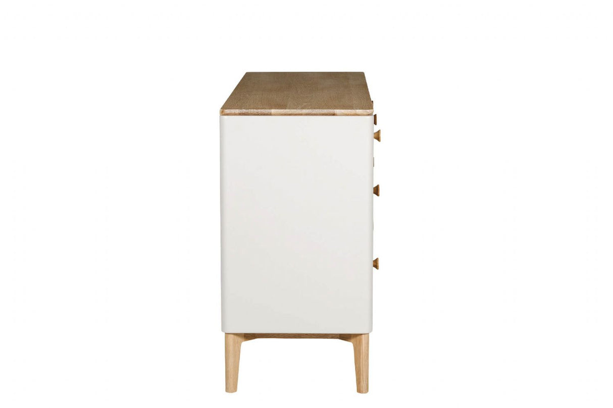 Taupe Oak Wide Chest of 7 Drawers