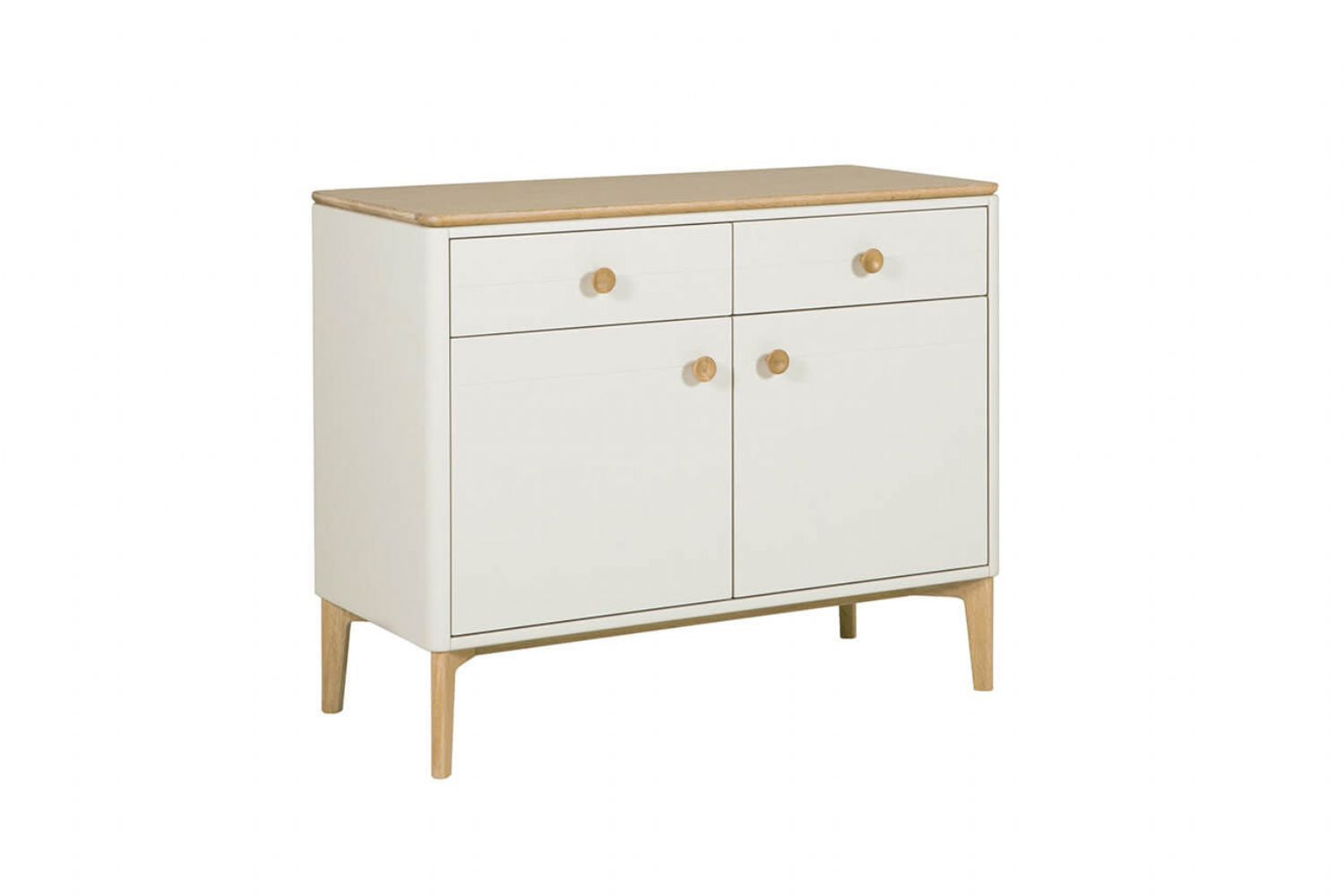 Taupe Wooden Small 2 Door 2 Drawer Sideboard