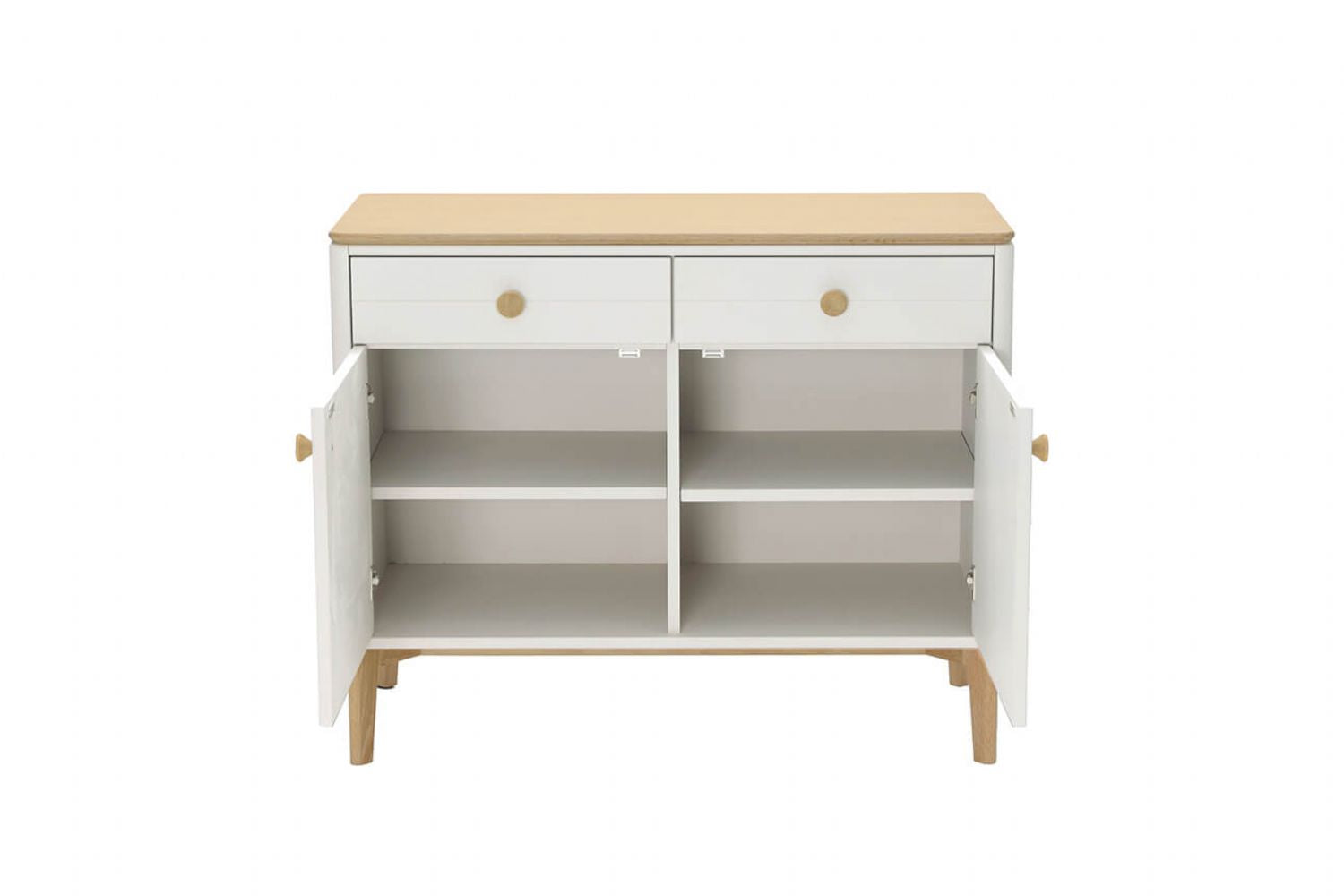 Taupe Wooden Small 2 Door 2 Drawer Sideboard