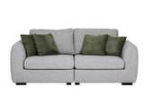 Grey Textured Fabric 4 Seater Standard Back Sofa