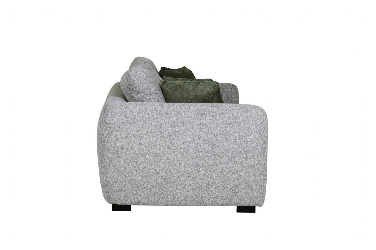 Grey Textured Fabric 4 Seater Standard Back Sofa