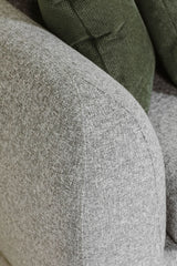 Grey Textured Fabric 4 Seater Standard Back Sofa