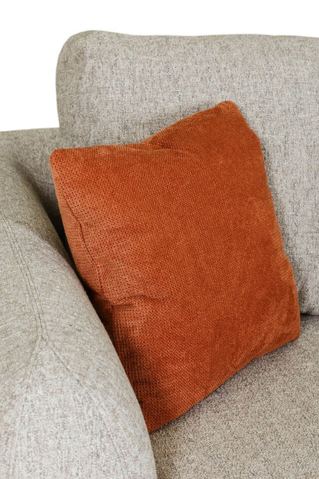 Natural Chenille Fabric Upholstered 2 Seater Sofa