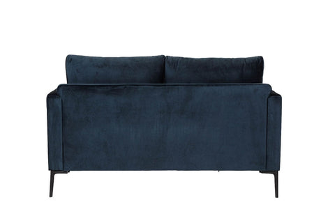 Navy Blue Velvet Fabric 2 Seater Sofa with Metal Legs