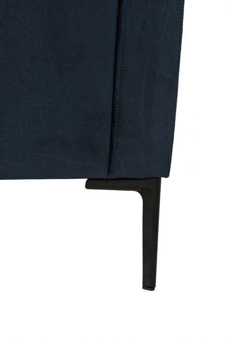 Navy Blue Velvet Fabric 2 Seater Sofa with Metal Legs