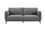 Grey Fabric Large 3 Seater Sofa with Black Legs