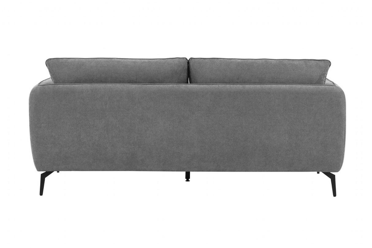 Grey Fabric Large 3 Seater Sofa with Black Legs