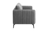 Grey Fabric Large 3 Seater Sofa with Black Legs