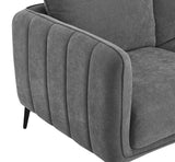 Grey Fabric Large 3 Seater Sofa with Black Legs