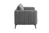 Grey Fabric 2 Seater Pillow Back Sofa Retro Legs
