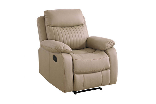 Brown Leather Effect Manual Recliner Chair
