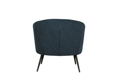 Navy Blue Textured Fabric Curved Back Accent Chair