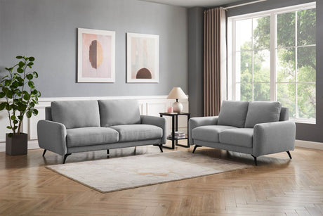 Grey Woven Fabric 2 Seater Standard Back Sofa