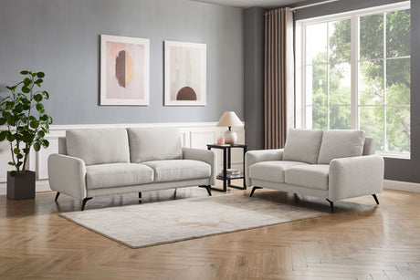 Oatmeal Fabric 3 Seater Standard Back Sofa