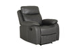 Dark Grey Leather Manual Recliner Chair
