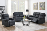 Dark Grey Fabric 2 Seater Manual Recliner Sofa