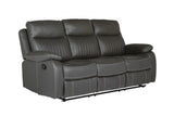 Dark Grey Fabric 3 Seater Manual Recliner Sofa