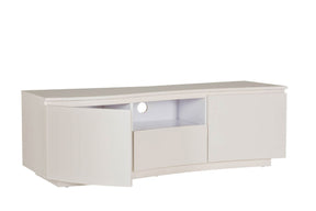 Greige Gloss Finish Wooden TV Media Cabinet with LED