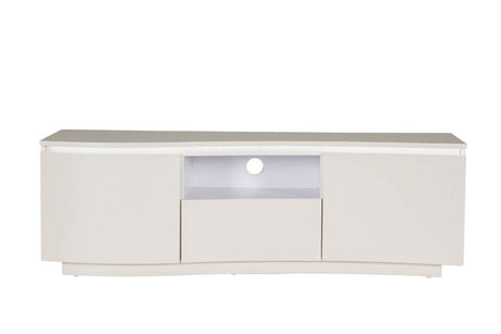 Greige Gloss Finish Wooden TV Media Cabinet with LED