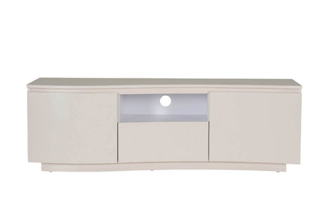 Greige Gloss Finish Wooden TV Media Cabinet with LED