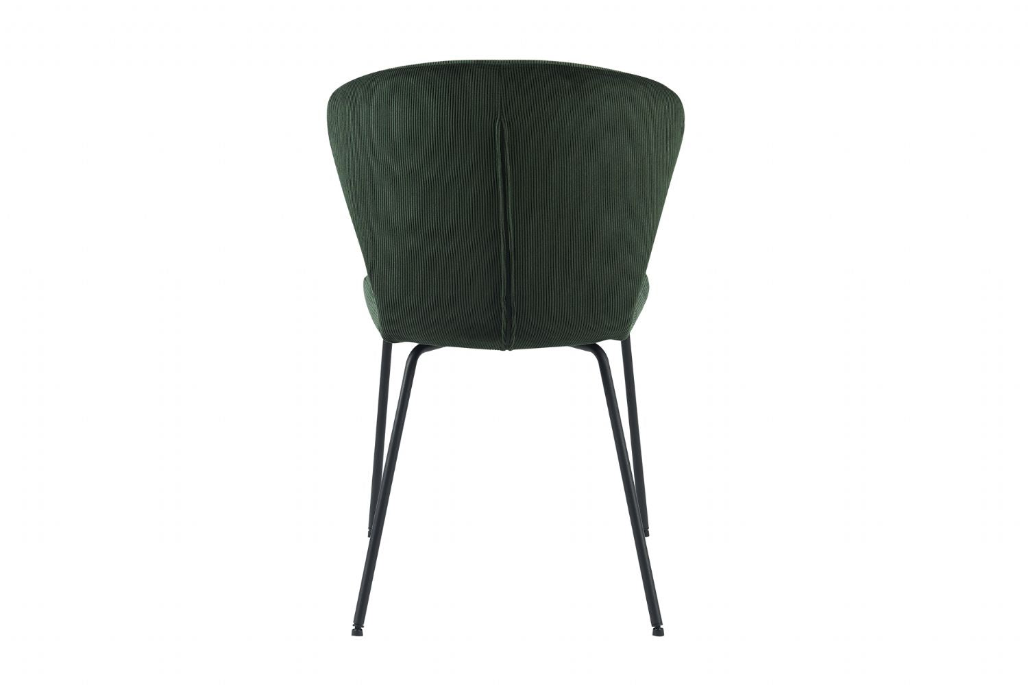 Green Fabric Curved Back Dining Chair with Metal Legs