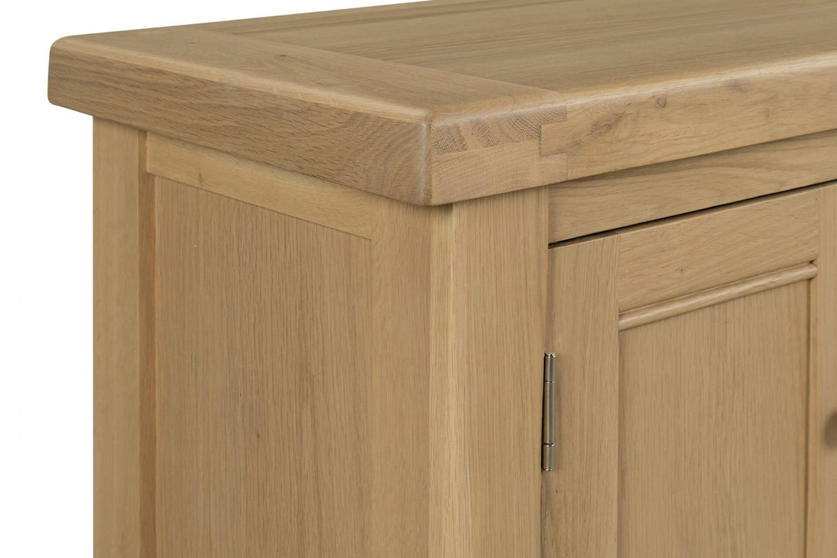 Natural Oak Large 2 Door TV Media Unit with Open Shelves