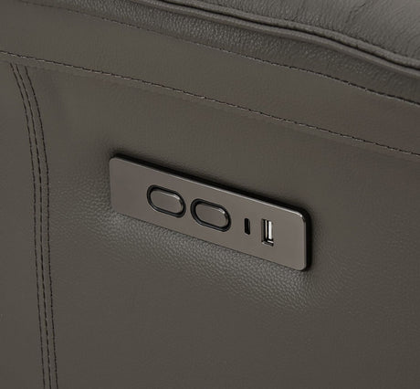 Ash Leather Electric Power Recliner Accent Chair