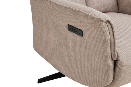 Mushroom Fabric Electric Power Reclining Accent Chair