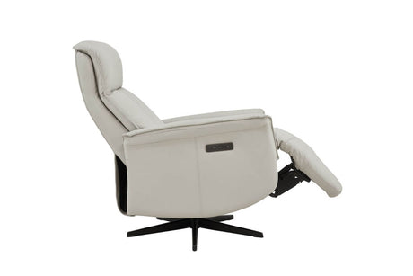 Stone Leather Electric Power Recliner Accent Chair