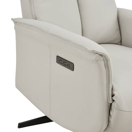 Stone Leather Electric Power Recliner Accent Chair